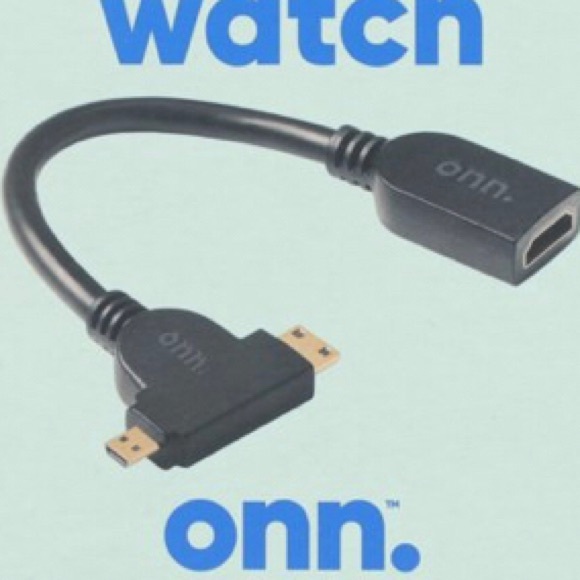 NWT onn. Mini and Micro HDMI to HDMI 4K Adapter / Color Black - Picture 3 of 4
